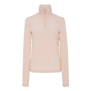 Red Valentino Cream Long Sleeve Quarter Zip Turtleneck Top Size 40 NWT